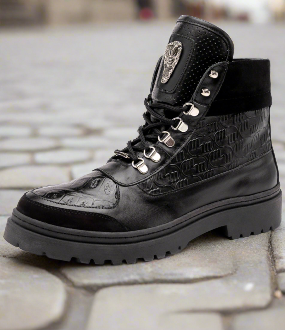 Mauri NABUK/ NAPPA/ BABY CROC BLK