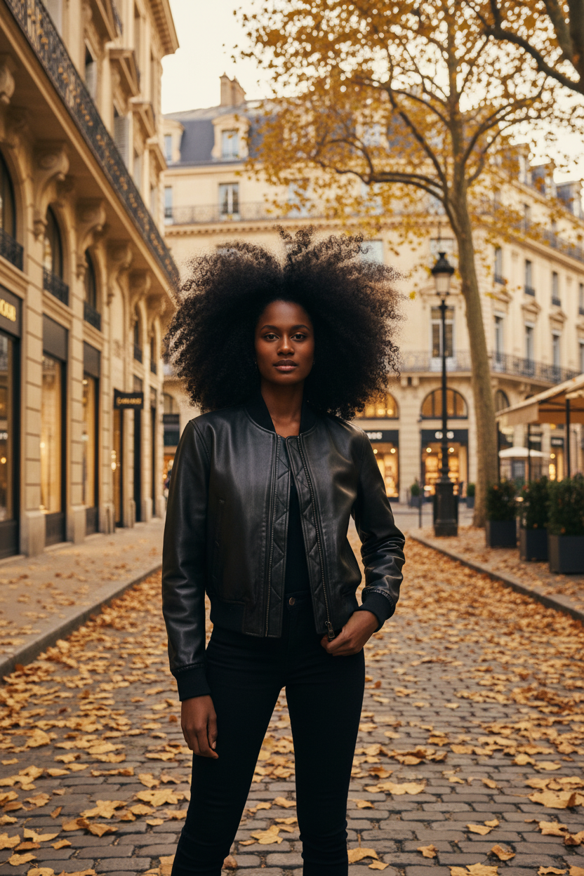 JakeWood Ladies cropped leather Jacket